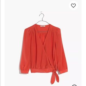 Madewell Silk Wrap Top